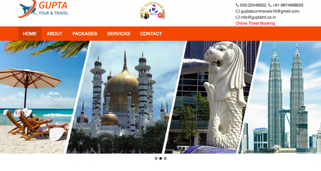 Tour & Travel site Portfolio — Pradip Debnath