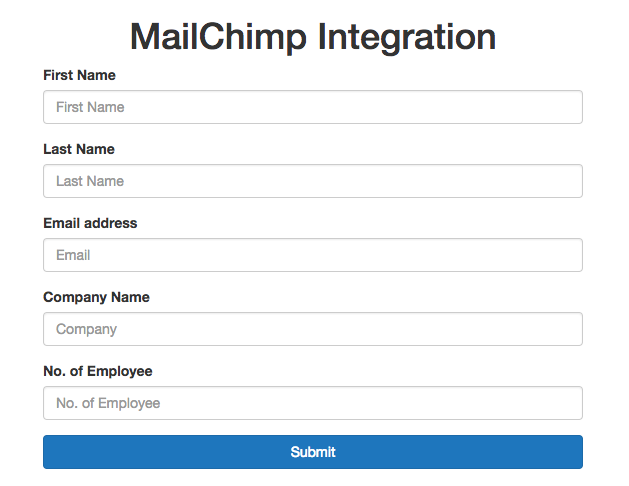 HTML Form for MailChimp API Integration in PHP